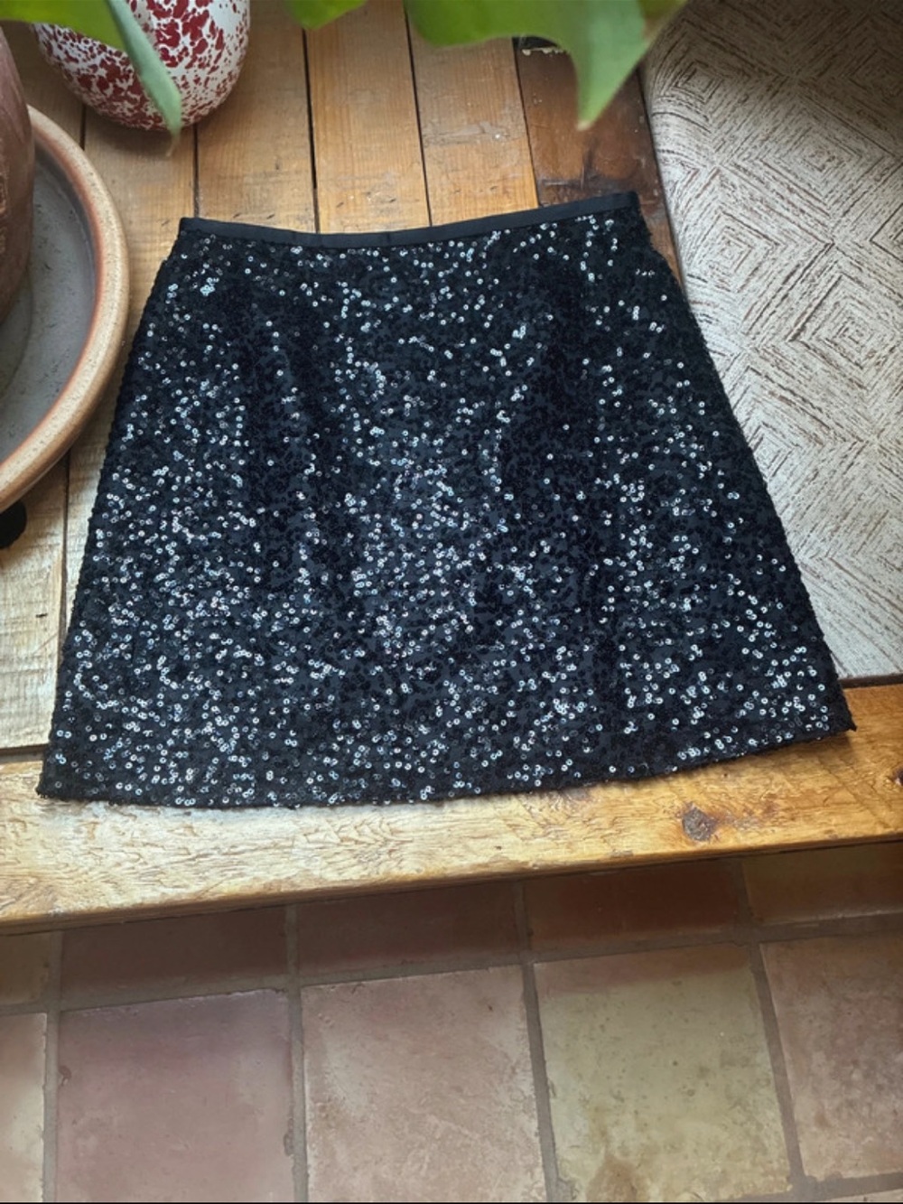 J. Crew Black Sequin Mini Skirt